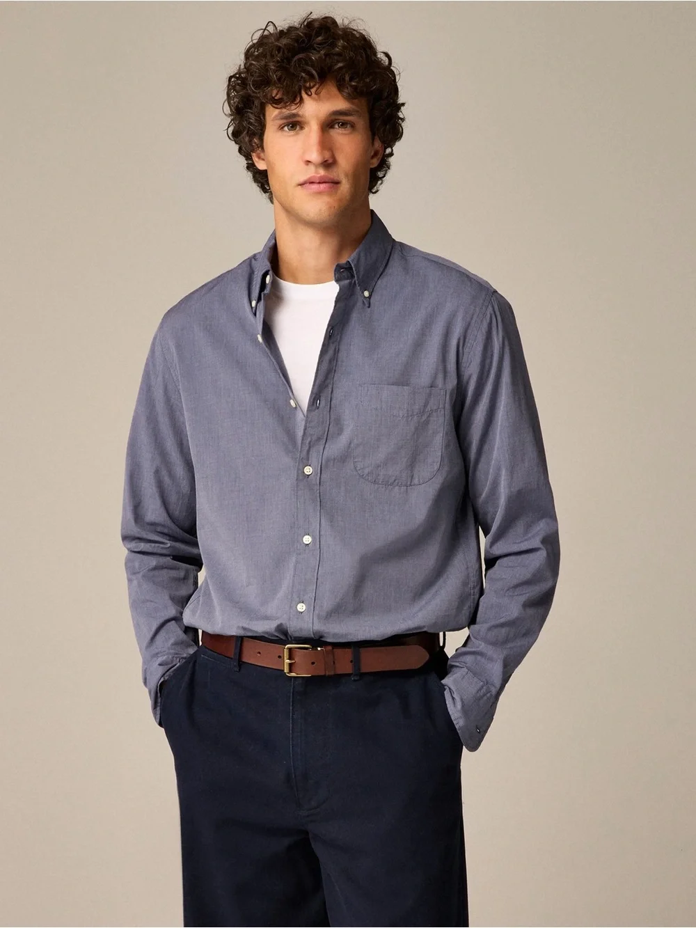 NWT J. Crew Secret Wash Cotton 100’s 2-Ply Yarn Dress Shirt BJ742 Slim Fit